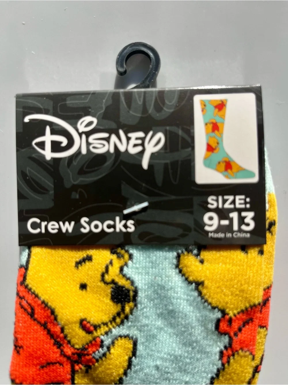 Disney Winnie the Pooh Crew Socks - Size 9-13